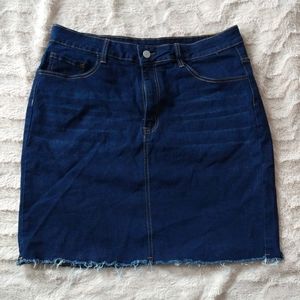 NEW Shein Raw Hem Denim Mini Skirt 2X